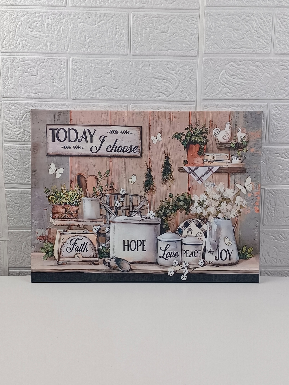 Rustic 'Today I Choose' Wall Art - Neutral Farmhouse Décor